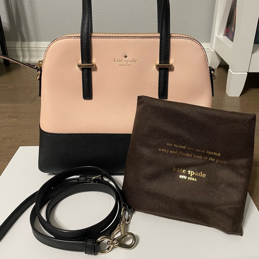 Only Used Once! Kate Spade Cedar Street Maise Pink/Black Color Block Purse - Picture 2 of 9